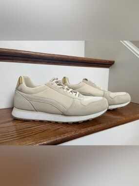 J. Crew City Sneaker Neutral Cream Suede - Size 10